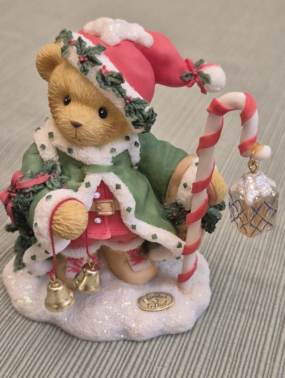 Cherished Teddies Wolfgang Spirit Of Christmas Bear Figurine 2000 W/ Certificate